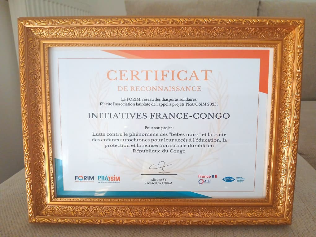 Certificat de reconnaissance du FORIM